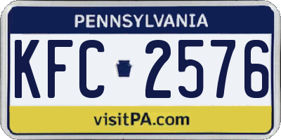 PA license plate KFC2576