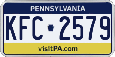 PA license plate KFC2579