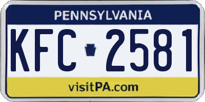 PA license plate KFC2581