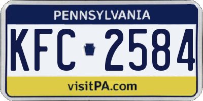 PA license plate KFC2584