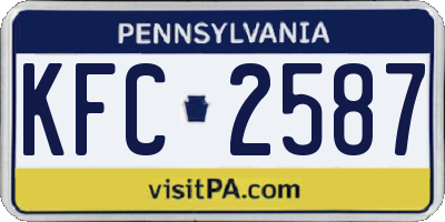 PA license plate KFC2587