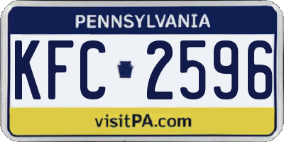 PA license plate KFC2596