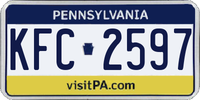 PA license plate KFC2597