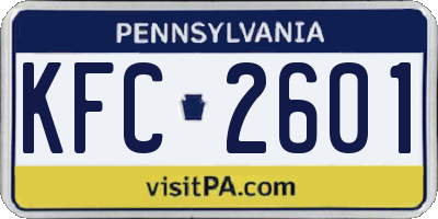 PA license plate KFC2601