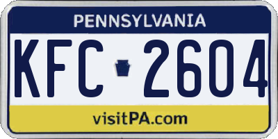PA license plate KFC2604