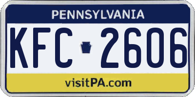 PA license plate KFC2606