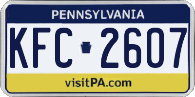 PA license plate KFC2607