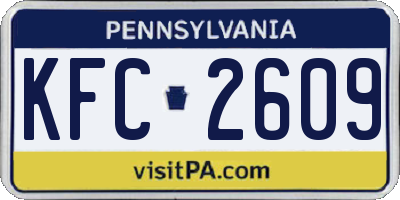 PA license plate KFC2609