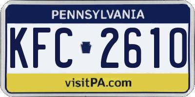 PA license plate KFC2610