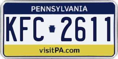 PA license plate KFC2611