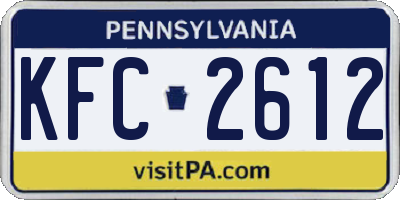 PA license plate KFC2612
