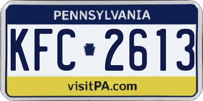 PA license plate KFC2613