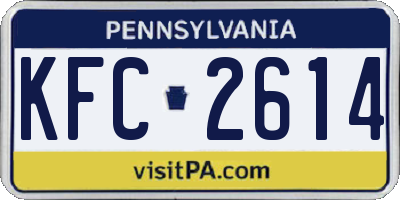 PA license plate KFC2614