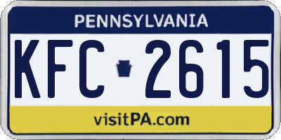 PA license plate KFC2615