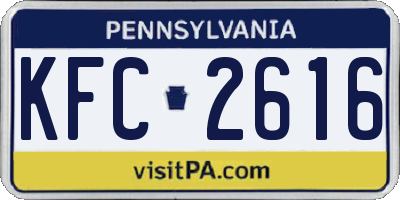 PA license plate KFC2616