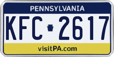 PA license plate KFC2617