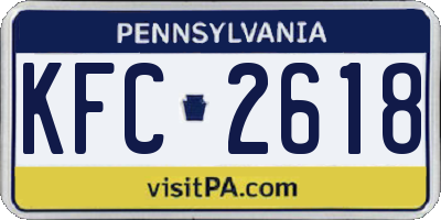 PA license plate KFC2618
