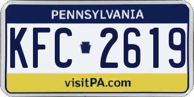 PA license plate KFC2619