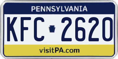 PA license plate KFC2620