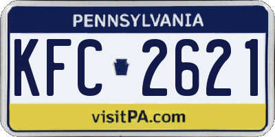 PA license plate KFC2621