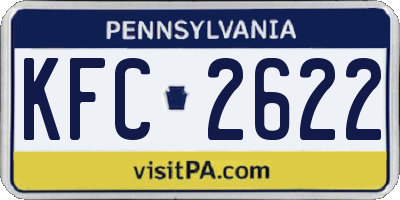 PA license plate KFC2622