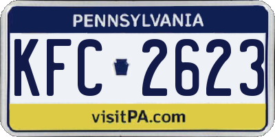 PA license plate KFC2623