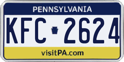 PA license plate KFC2624