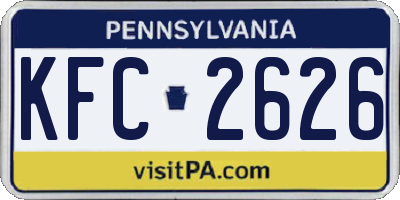 PA license plate KFC2626