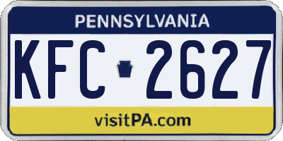 PA license plate KFC2627