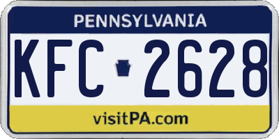 PA license plate KFC2628