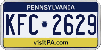 PA license plate KFC2629