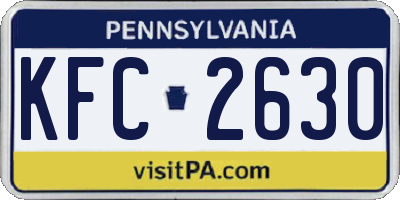 PA license plate KFC2630