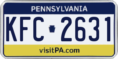 PA license plate KFC2631