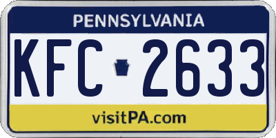 PA license plate KFC2633