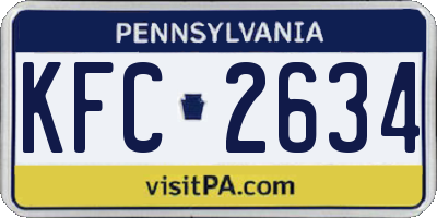 PA license plate KFC2634