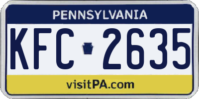 PA license plate KFC2635