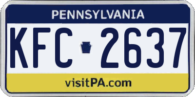 PA license plate KFC2637