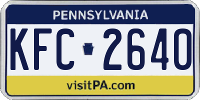 PA license plate KFC2640