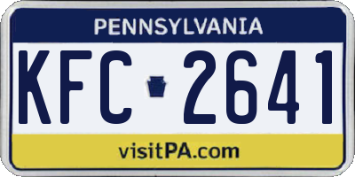 PA license plate KFC2641