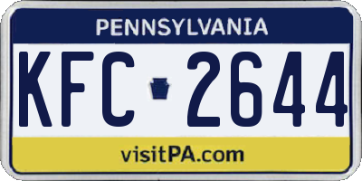 PA license plate KFC2644