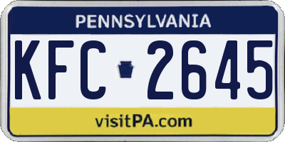 PA license plate KFC2645