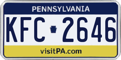 PA license plate KFC2646