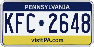 PA license plate KFC2648