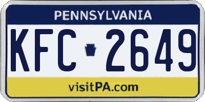 PA license plate KFC2649