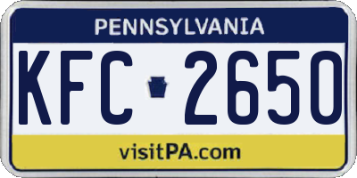 PA license plate KFC2650