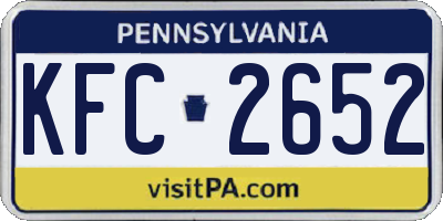 PA license plate KFC2652