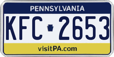 PA license plate KFC2653