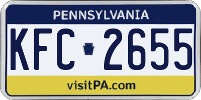 PA license plate KFC2655