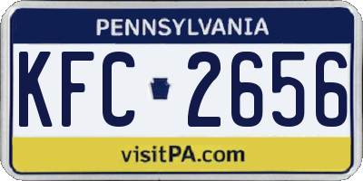 PA license plate KFC2656