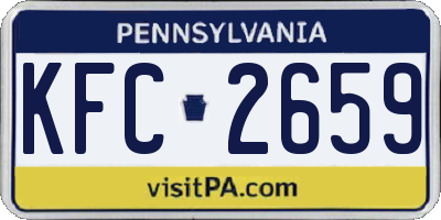 PA license plate KFC2659